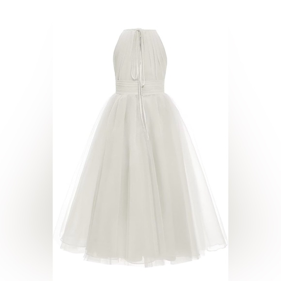 Elegant White Flower Girl Dress - Picture 5 of 5